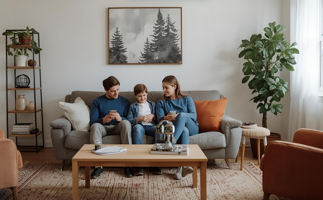 family with ducted air con